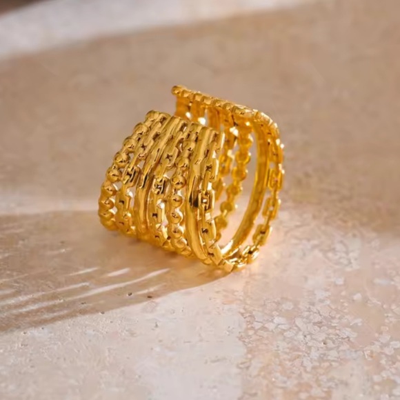 Sprial ring
Adjustable ring
Gold Plated Stainless Steel Ring - Picture 4 of 14